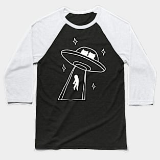 cat alien abduction line art Baseball T-Shirt